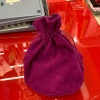 Drawstring bag, accessory bag, velvet bag. Round-bottom bag details Picture